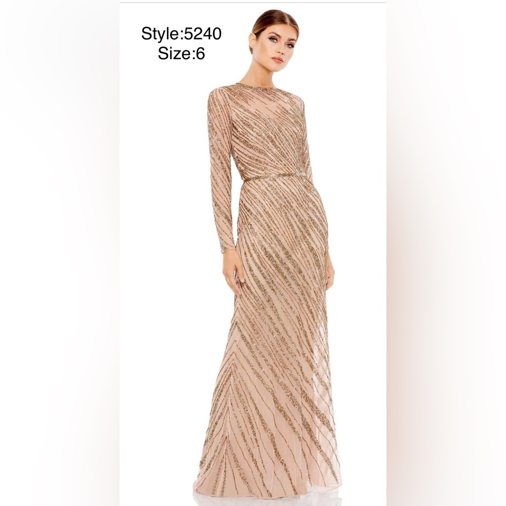 Long sleeve embellished gown